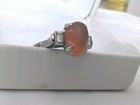 Platinum Orange Opal Diamond Ring 2.73 TCW — photo 1