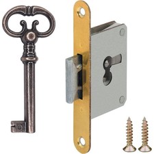 Serrure à mortaiser 20 mm clé remplacement meuble décoration armoire, droite
