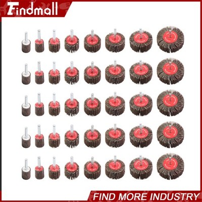 Findmall 40 Pack 1/4'' Flap Wheels 80 Grit Aluminum Oxide Sanding Wheels 8 Sizes