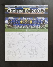 chelsea team photo official card 02/03 season  pre signed autographs memorabilia
