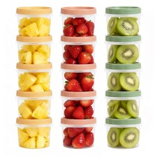 16 Oz Plastic Containers with Lids, 15 Pack 3-Color 16oz 15