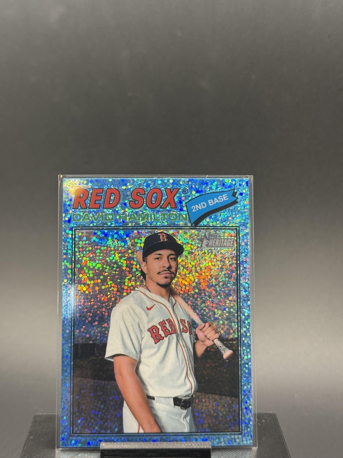 2026 Topps Heritage #344 David Hamilton Chrome Light Blue Sparkle Refractors