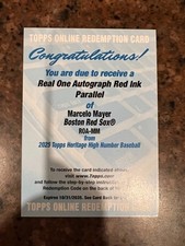 2025 Topps Heritage High Number Marcelo Mayer Rc Red Ink Auto /76 Redemption