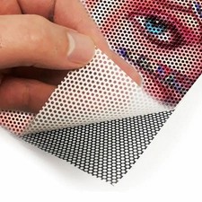 Custom Perforated Window Vinyl – One Way Vision Car Window Graphic w/ Lamination