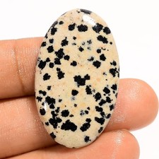 100 Natural Dalmatian Jasper Oval Cabochon Loose Gemstone 29.5 Ct 35X21X5 mm