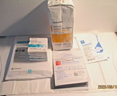 Wound Care pack Zenfiber Ag, Gauze sponges, Dressing tape + more