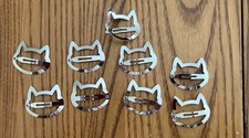 Silver color CAT hair clips 9 pieces NEW