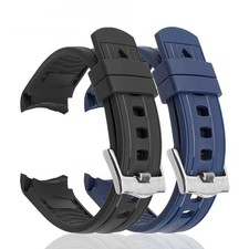 For 20mm 22mm OMEGA SeaMaster 300 TPU Rubber Strap Watch Band Buckle