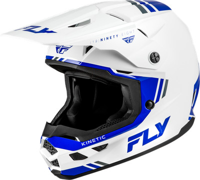 FLY RACING 73-8722X Kinetic Verdict Helmet White/Blue/Grey XL - DOT & ECE