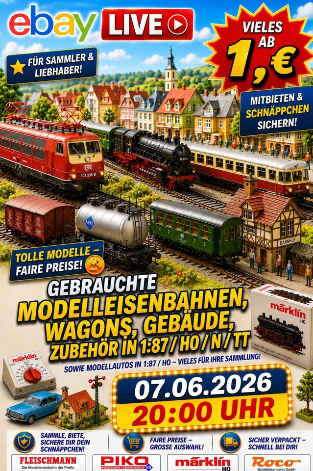 Gebrauchte Modelleisenbahnen, Wagons, Zubehör N/H0/TT und Modellautos 1:87
