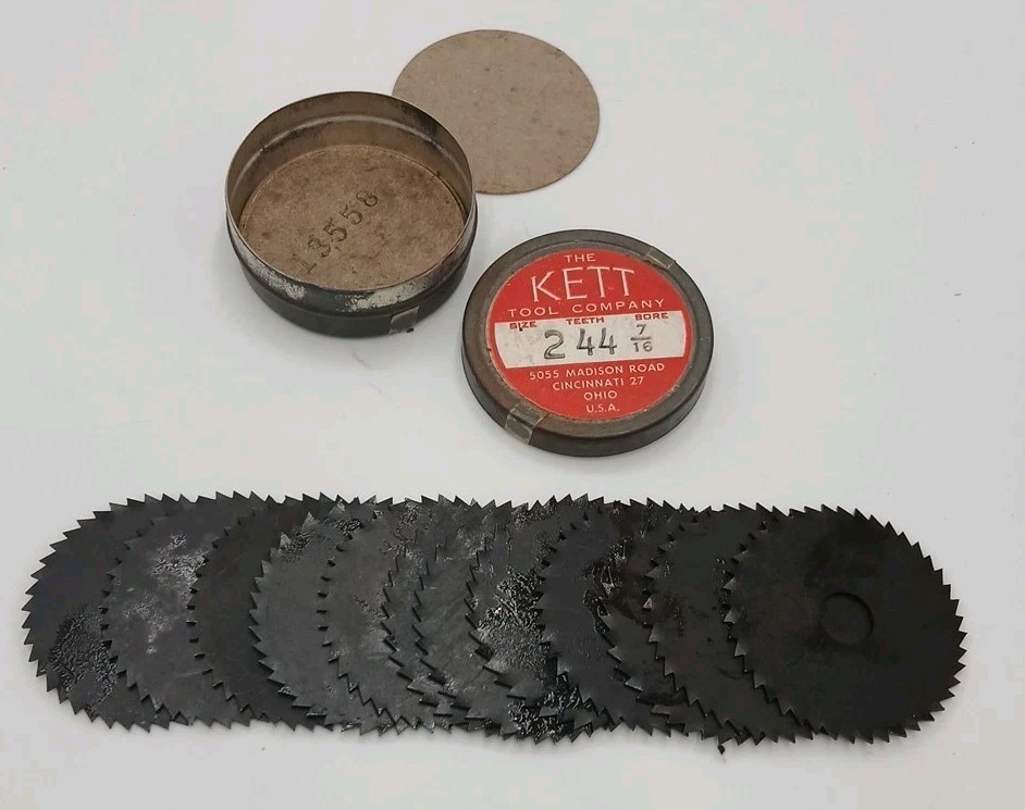 Kett Panel Saw Blades (12) 2” 7/16”Bore 44 Tooth Blades New Old Stock