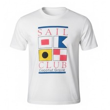Vintage Beach Club Sail Club Coconut Grove Nautical Graphic T-Shirt White Large