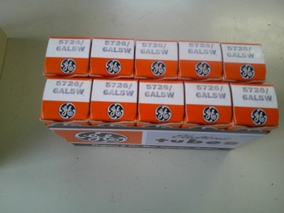 LOT OF 10 EA NOS  G.E.  ELECTRON TUBES   P/N: 5762 / 6AL5W