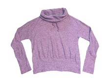 ANTHROPOLOGIE Saturday Sunday Pink Waffle Knit Sweater Cowl Neck Preppy Basic M