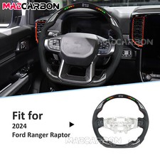 Volante in vera fibra di carbonio LED in pelle adatto a Ford Ranger Raptor 2024-2026