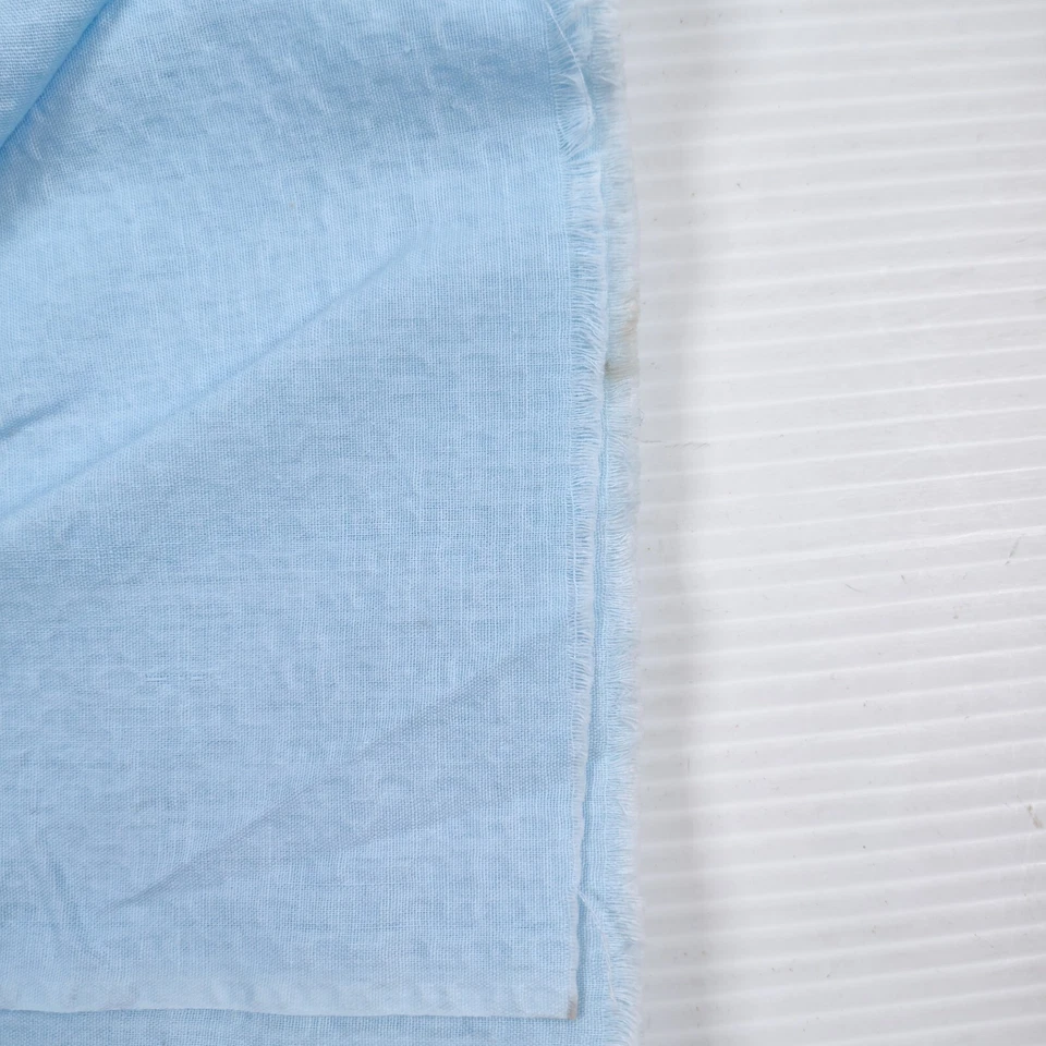 Tela de algodón Seersucker vintage años 80 45x46" azul claro liso lavado suave Foto 4 de 4