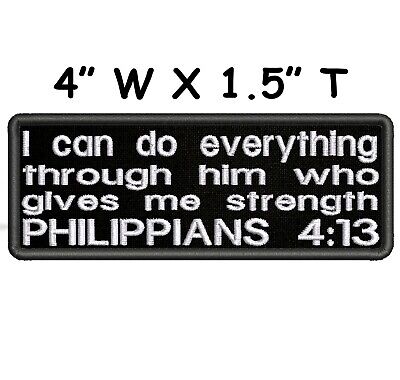 Philippians 4:13 Embroidered Patch Iron-on/Sew-on Religious Bible Verse Applique