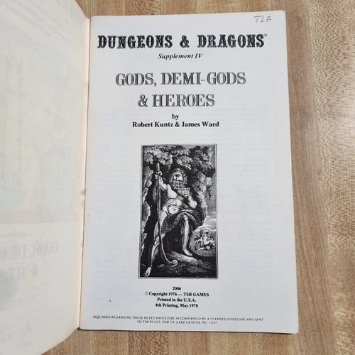 TSR Basic D&D Supplement #4 - Gods, Demi-Gods and Heroes (4th printing) VG - Picture 2 of 5