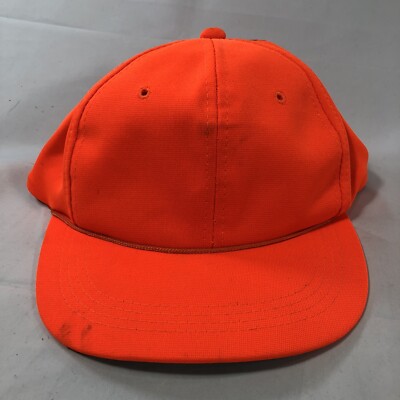 VINTAGE ORANGE HUNTING HAT CAP BY OUTDOOR CAP YOUNG AN SNAPBACK ADJUSTABLE OSFM