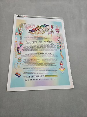 TPEEP175 MAGAZINE ADVERT 11X8'' BESTIVAL 2016 - SEAN PAUL, MAJOR LAZER, HOT CHIP 