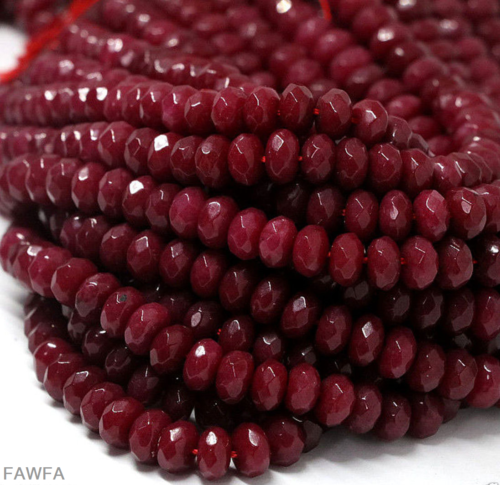 AAA 2 x 4 mm perles en vrac rubis rouge à facettes naturelles Brésil 15" - Photo 1/6
