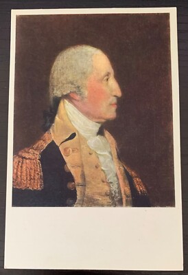SIDE PORTRAIT OF GEORGE WASHINGTON JOSEPH WRIGHT COLOR POSTCARD UNUSED EX COND