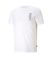 Image of Puma Mens Placement Tee Short Sleeve T-Shirt 587769 Black or White - Regular Fit