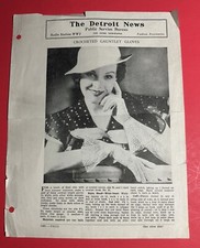 Vintage Crochet Pattern Gauntlet Gloves The Detroit News Ephemera