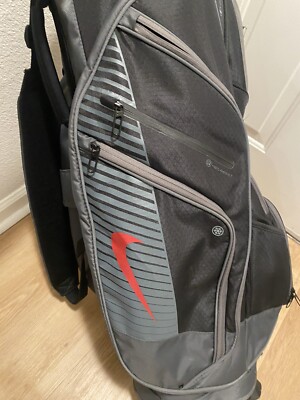 NIKE GOLF BAG H20 Resist Grey Black Red Water Proof Zippers Cover