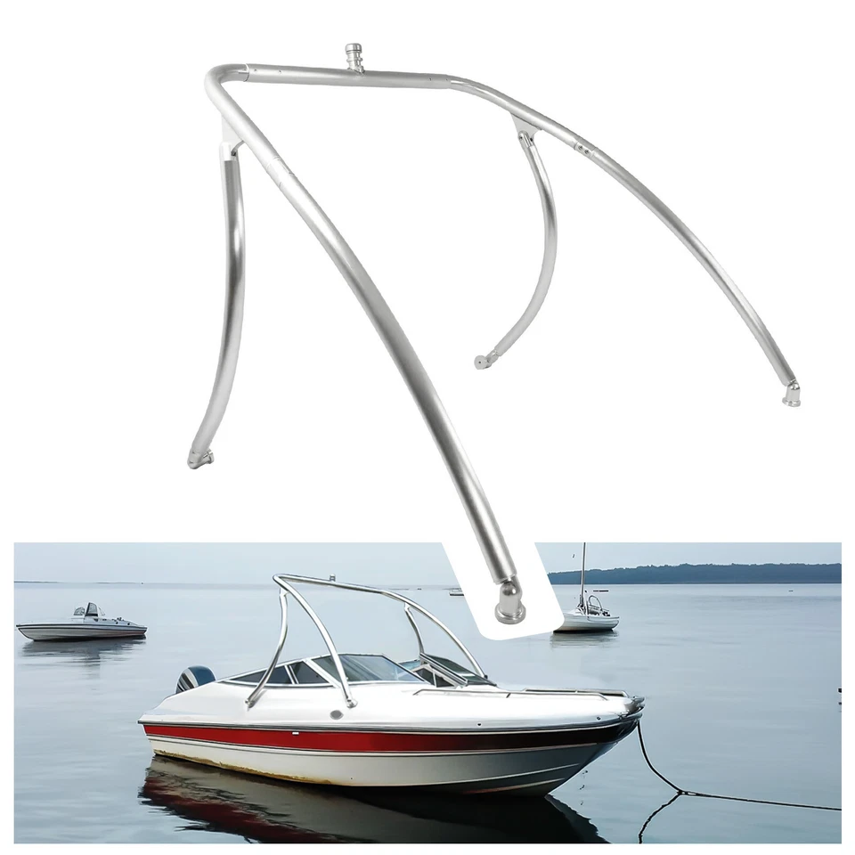 Silvery Polished Wakeboard Tower 2.25" Tubing Aluminum For Boat with Hardware - Image 1 of 4