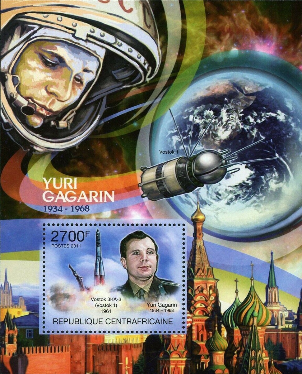 Yuri Gagarin Stamp Space Vostok 1 Vostok 3KA-3 Souvenir Sheet MNH