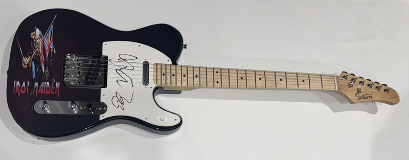 IRON MAIDEN SIGNED CUSTOM ELECTRIC GUITAR BRUCE DICKINSON DAVE MURRAY JSA COA