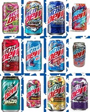 MTN DEW IN DIFFERENT FLAVOURS  AMERICAN IMPORT 355ML DRINKS X 12 Can
