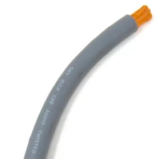 5 FT OFC 1/0 Gauge Oversized Silver Power Ground Wire Sky High Car Audio