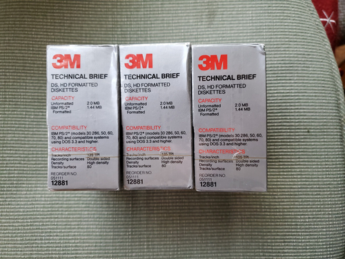 IBM SEALED 3m High Density DS, HD 3.5' Diskettes Formated IBM 33 - Picture 2 of 7