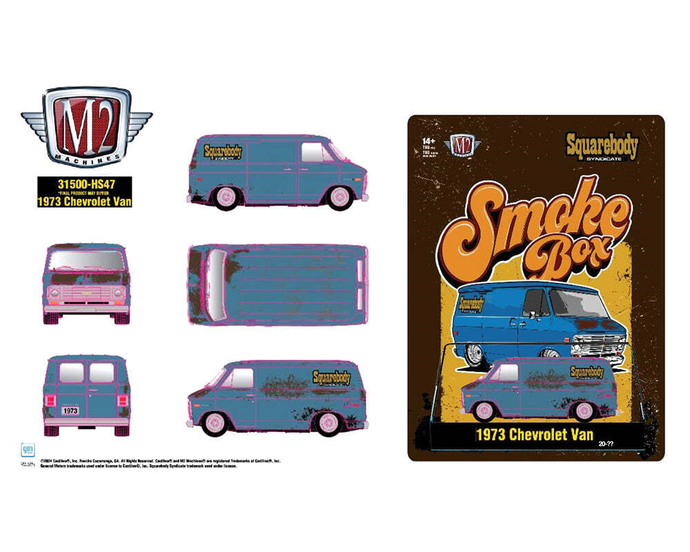 M2 Machines 1973 Chevrolet Van Smoke Box Squarebody