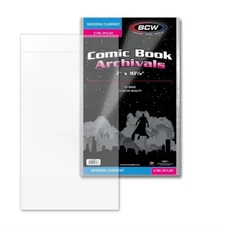 Case 500 BCW Current Comic Book Mylar Bags 2 Mil Acid Free Archival Safe Mylars