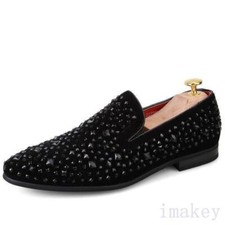 Men s Slip On Casual Loafers Rhinestones Decor Driving Club Outdoor Dress Shoes