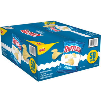 Fritos Ruffles Original Potato Chips 1 Ounce Bag,50 ct