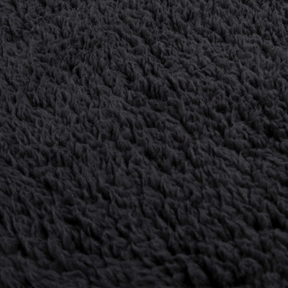 Lavish Home Warm Sherpa Body Pillow Cover 52X18 Inches Black Zippered