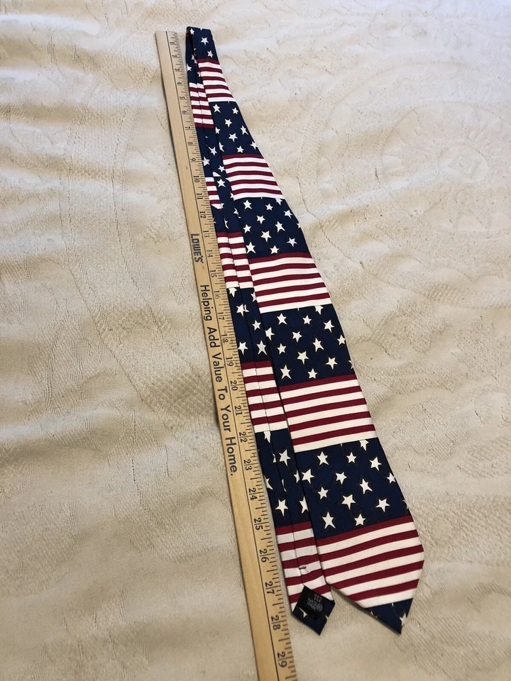 Corbata de seda Carter & Holmes para hombre bandera estadounidense patriótica Foto 4 de 4