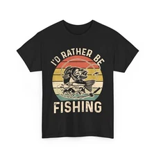 Fishing Shirt, I'D Rather Be Fishing Shirt, Fisherman Shirt, Fishing Rod Tee