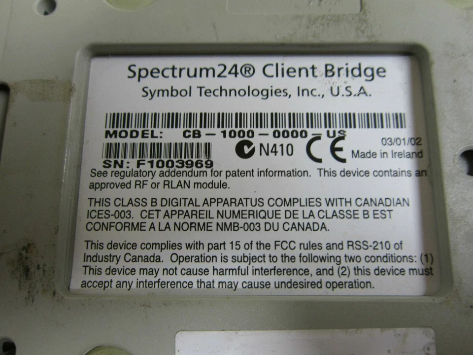 Spectrum 24 11Mbps Access Point With Spectrum 24 Client Bridge CB-1000-0000-US - Image 4 of 4