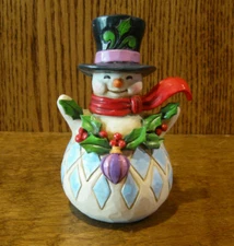 Jim Shore Heartwood Creek Pint Size #6009006 SNOWMAN w/ HOLLY "MAKING ...MERRY"