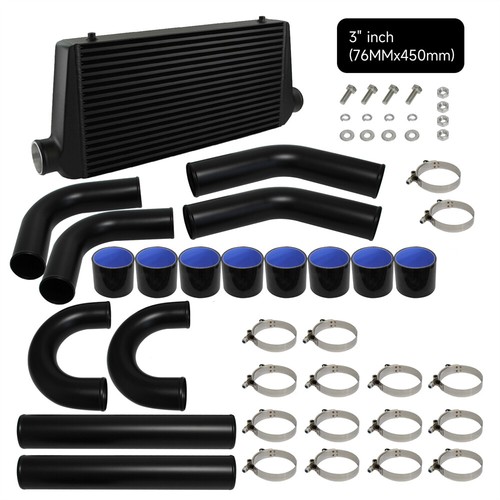 Universal 3" 76MM Turbo Intercooler Kit+Coupler Hose +Pipe Piping T-Bolt Clamps - Picture 3 of 10