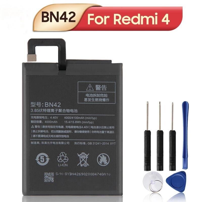 New Replacement Battery BN42 For Xiaomi Mi Redmi 16G 4100 mAh