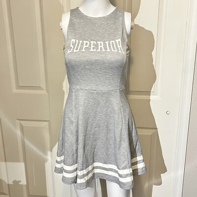 Divided Vintage H&M Dress Grey Heathered Cutout Superior Skater Sleeveless