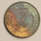 1886 Morgan Silver Dollar UNC BU Toning Rainbow CLEAN CHEEK