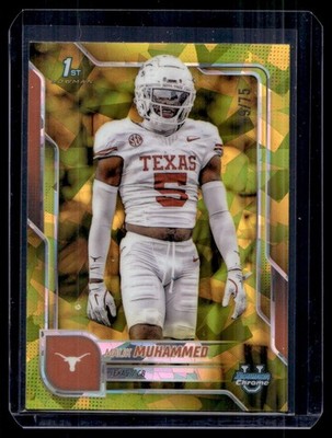 2025 Bowman University Chrome Yellow Sapphire Malik Muhammad 59/75 Texas