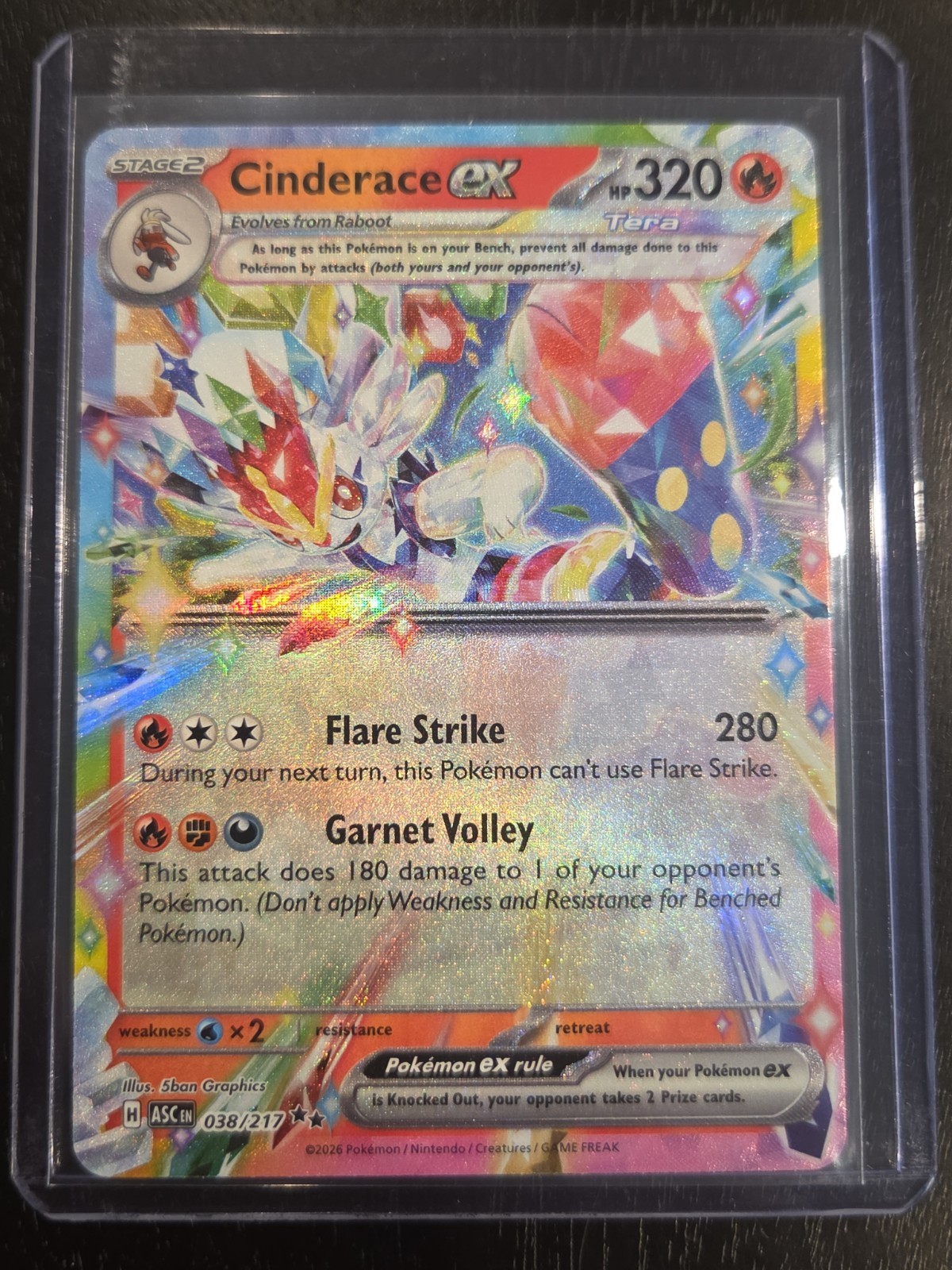 2026 Pokemon Ascended Heroes - Cinderace Ex # 38/217 Holo